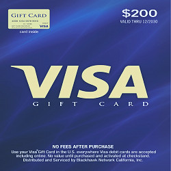 Amazon.com: Visa $200 Gift Card (plus $6.95 Purchase Fee) : Gift Cards
